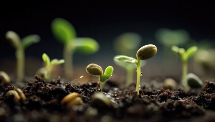 Tender shoots after seed germination