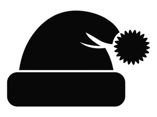 Winter Santa Hat Isolated on White Background for Christmas Holiday Season Celebrating with Festive Mood Symbolizing Warmth and Joyful Spirit Perfect for Graphic Design