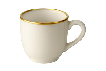 Obraz premium White ceramic teacup featuring elegant gold rim