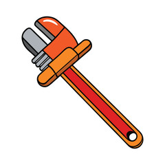 A sturdy pipe wrench with adjustable jaws, designed for gripping and turning pipes securely. Perfect for plumbing work and tightening or loosening metal fittings with ease.
