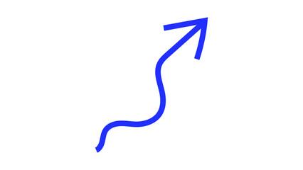 Hand Drawn Arrow Set in Blue Pen on Checkered Paper. Collection of Directional Pointers, Curved, Wavy, and Straight Lines for Notes, Doodles, and School Projects.