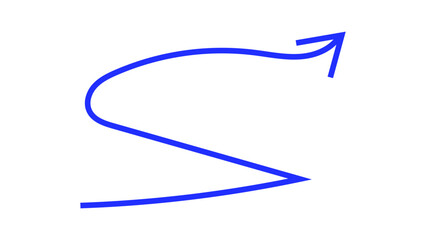 Hand Drawn Arrow Set in Blue Pen on Checkered Paper. Collection of Directional Pointers, Curved, Wavy, and Straight Lines for Notes, Doodles, and School Projects.