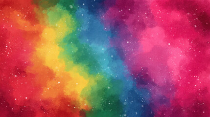 Colorful abstract background with vibrant rainbow gradient and dreamy texture, featuring splashes of red, orange, yellow, green, blue, and purple hues