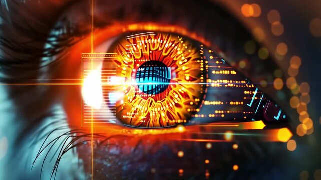 Futuristic Retinal Scanner Verifying Identity for Classified Access