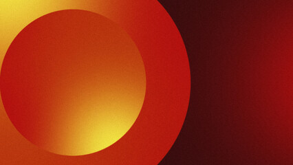 Abstract background with red and yellow color gradient. There are two concentric circles, with the inner circle being bright yellow that fades to orange, and the outer circle being dark red.