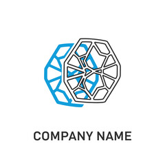 Abstract Hexagon with Overlapping Blue Shadow for Modern Company Logo Design.