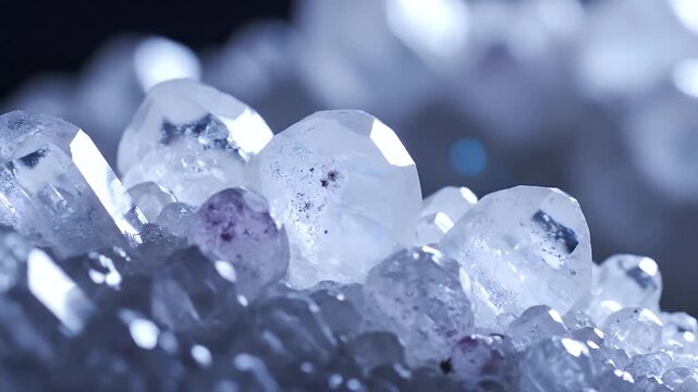 Sparkling Crystal Cluster CloseUp of Gemstone Formation.