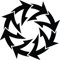 Dynamic circular company logo with interconnected arrows