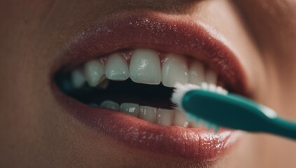 Fototapeta premium Close-up of brushing teeth