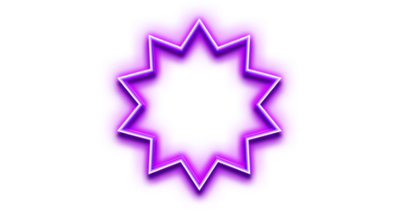 Hd transparent neon glowing star shapes best for graphic designs