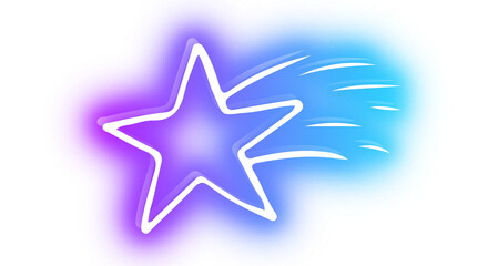 Obraz premium Hd transparent neon glowing star shapes best for graphic designs