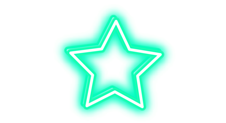 Hd transparent neon glowing star shapes best for graphic designs