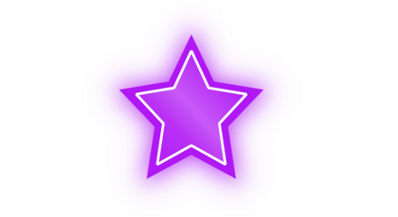 Hd transparent neon glowing star shapes best for graphic designs