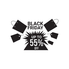 Black Friday Event Silhouette Vector.