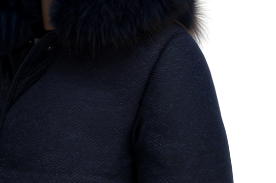 Close up of a dark blue textured fabric with intricate patterns