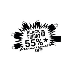 Black Friday Event Silhouette Vector.