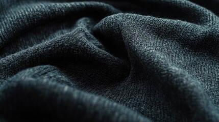 Fototapeta premium Dark Grey Knit Fabric Texture Closeup.