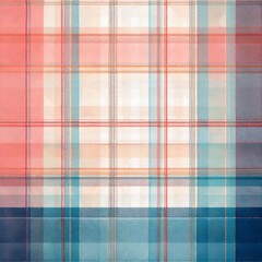 pastel plaid background in dusty blue and pale coral, light watercolor texture, soft woven