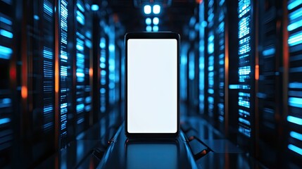 Mobile Data Center Server Room Mockup.