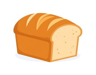 A cartoon loaf of freshly baked bread. One slice exposed