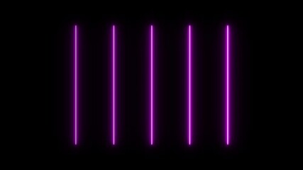 futuristic neon tube lights glowing on a concrete floor. Glowing neon lines. neon lights - Powered by Adobe