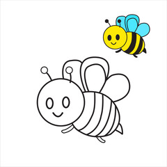 honey bee coloring vector art