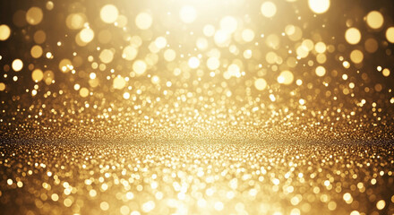 Abstract golden twinkle background with glowing light particles, bokeh effect, and soft glitter texture.