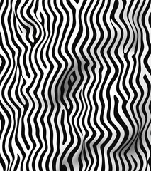 Obraz premium Black and white wavy vertical stripes create an optical illusion with a distorted, almost fabric-like texture and a sense of depth and movement