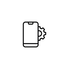 Smartphone with gear icon representing settings and configuration