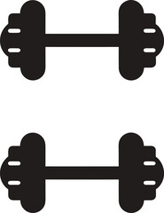 Silhouettes vector dumbbells in a simple silhouette style on a white background representing fitness and weightlifting illustration. 