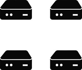 Premium vector illustration silhouettes external hard drive set. 