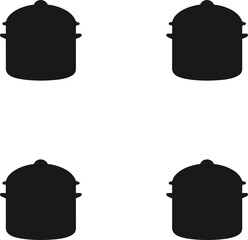 Premium vector silhouette instant pot set illustration. 