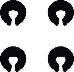 Premium silhouette neck pillow vector illustration. 