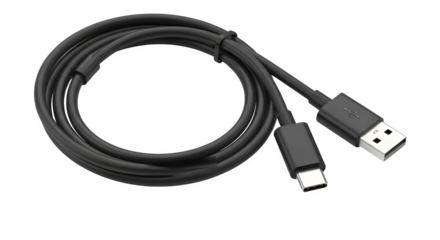 Usb type c cable isolated on transparent background usb cable is a cable used to connect devices to a computer or other device for data transfer