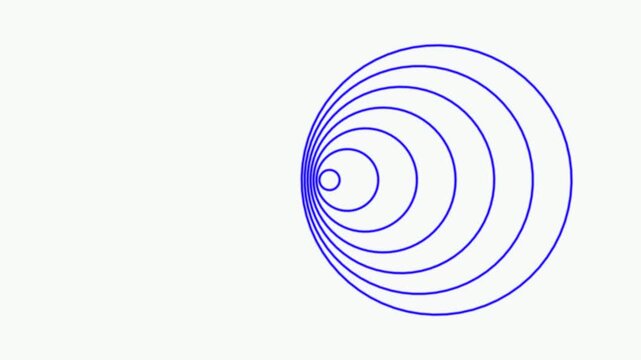 Abstract radio wave black background 4k video animation. Digital radio waves red circle diffusion. radio waves signal icon animation.