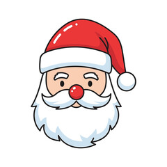 Santa claus head with white beard