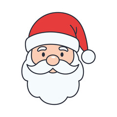Cartoon santa claus head with white beard