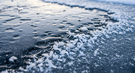 Obraz premium Snow Melt Refreeze