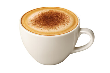 Espresso cappuccino coffee drink in white mug