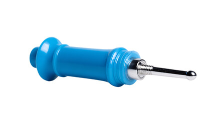 Blue enema bulb syringe isolated on transparent background for medical procedures
