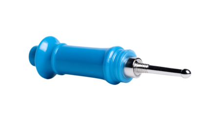 Blue enema bulb syringe isolated on transparent background for medical procedures