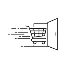 Fast Shopping Cart Delivery Icon Representing Quick Ecommerce Service.