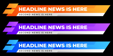 Headline News Banners Set Dynamic Designs for News Broadcasts and Media Presentations