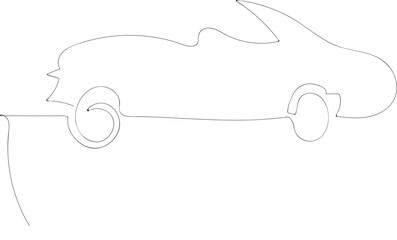 Minimalist one line car drawing vector illustration