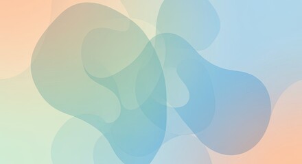 Soft Blue Abstract Shapes Overlapping in Peach Background Pattern