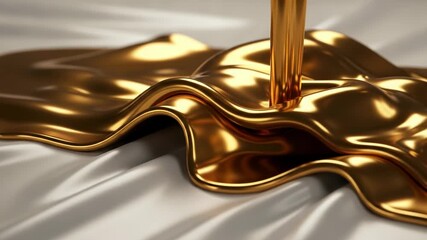 Molten gold flowing over white fabric - Powered by Adobe