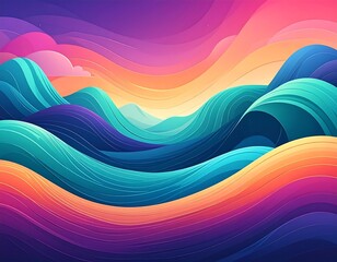 Abstract Colorful Waves: A Vibrant and Artistic Composition for Backgrounds