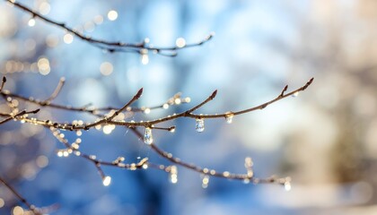 Winter's Jewel Ice-Kissed Branch Sparkling in Sunlight