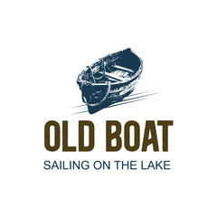 Nautical themed logo featuring a classic boat design with a rustic aesthetic and vintage appeal