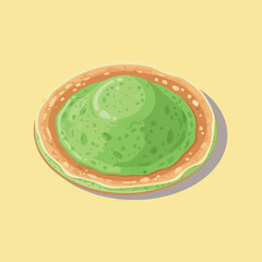 Green Matcha Mousse Dessert in a Tart Shell.